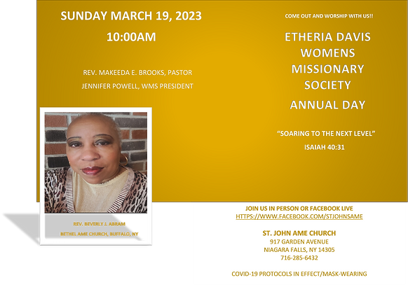 Event flyer from St. John's AME Church